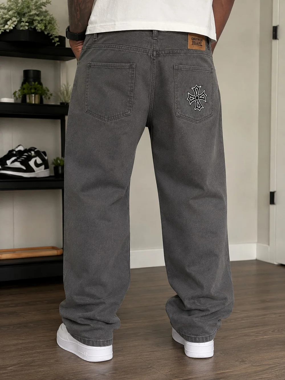 Original Deluxe Men's Gray Relaxed Straight Jeans